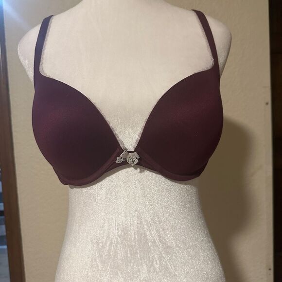 Victorias Secret Body By Victoria Push-Up‎ Pigeonnant Bra 34D Wine Maroon - Picture 5 of 11